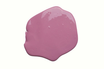 The puddle of an oil paint spill isolated over the white background,