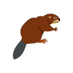 Beaver icon, flat style