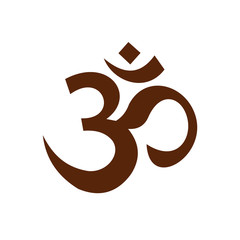 Hindu om symbol icon, flat style
