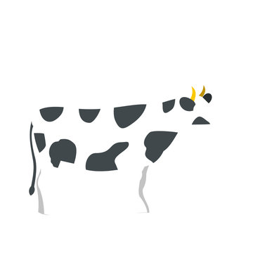 Spotted Cow Icon, Flat Style