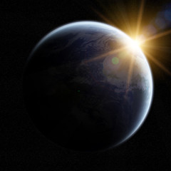 View of the planet Earth in space