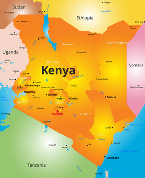 color map of Kenya country