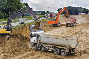 Autobahn Baustelle A8 bei Augsburg