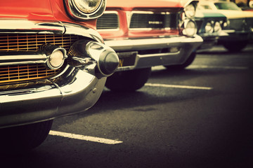 Obraz na płótnie Canvas Classic cars in a row