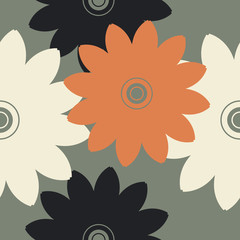 Seamless pattern with decorative flowers