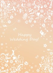 Beautiful wedding floral card