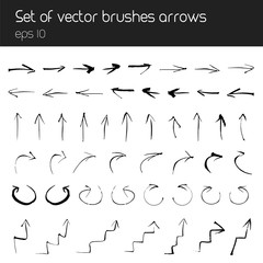 Obraz premium Set of arrows painted brush.