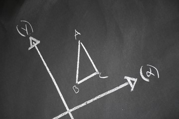 Studying mathematics on a blackboard 