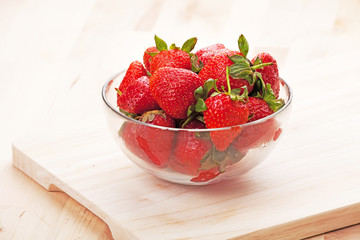 strawberries on the kitchen table