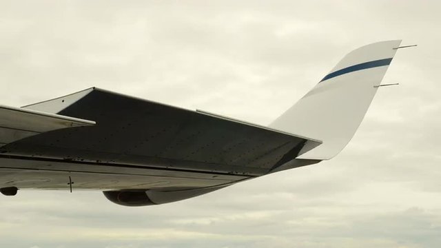 Airplane Wing Ailerons Turning Aircraft, Flap Up and Down