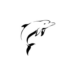 Dolphin jumping. Dolphin logo.