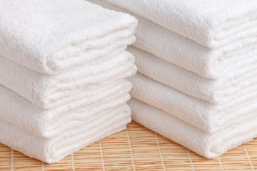 Obraz na płótnie Canvas Stack of the white towel