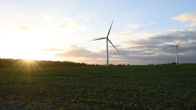Wind Turbine at sunset 