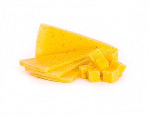 Isolated cheese chunk