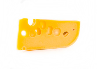 Isolated cheese chunk