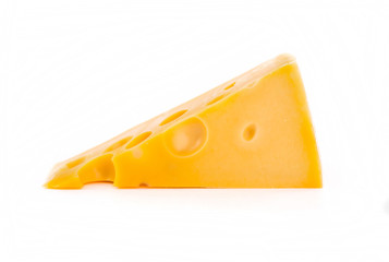 Isolated cheese chunk