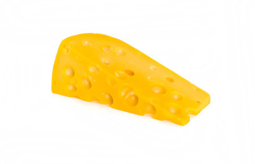 Isolated cheese chunk