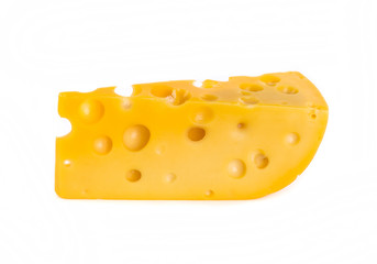 Isolated cheese chunk