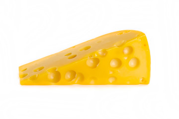 Isolated cheese chunk