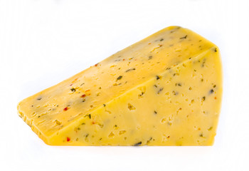 Isolated cheese chunk