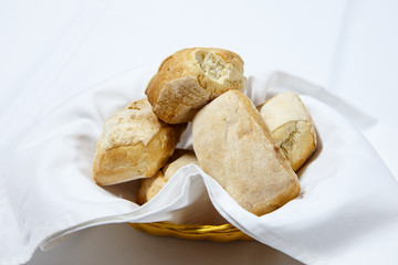 bread group to serve isolated on white