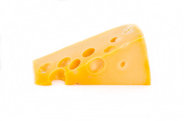 piece of cheese isolated on white background