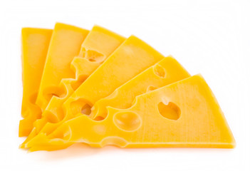 piece of cheese isolated on white background