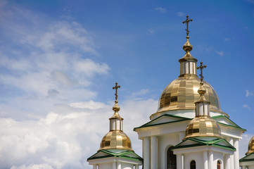 Fototapeta na wymiar Domes of the Orthodox Church