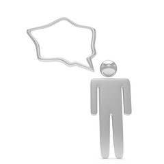 3d man with talk bubbles isolated over a white background