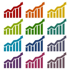 Business graph icons set 