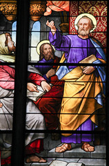 Obraz na płótnie Canvas Saint Peter - Stained Glass in Dom of Cologne