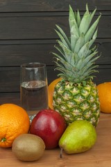 A healthy diet for athletes. Diet food. Fruity breakfast.