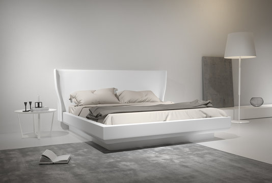 Modern white bedroom