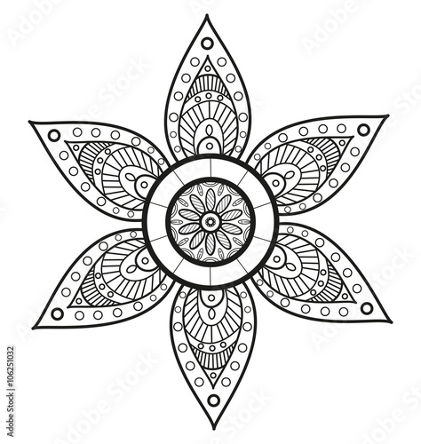 Download "Black and white mandala vector for coloring, mandala in ...