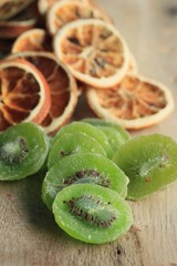 Fototapeta na wymiar dried kiwi with orange