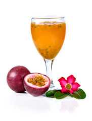 passion Fruit Juice isolated on white background