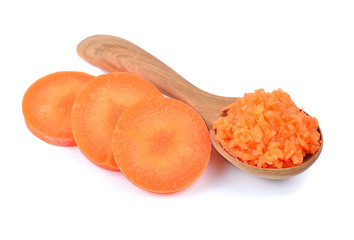 Carrot neatly chopped into cubes ready to be used