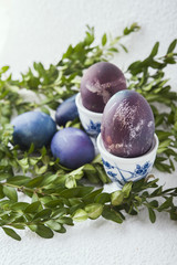 easter eggs purple and blue