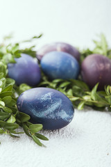 easter eggs purple and blue