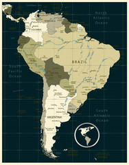 Military Map Of South America