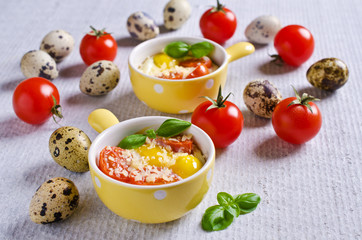 Fried of quail eggs