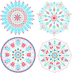 Colorful mandalas set