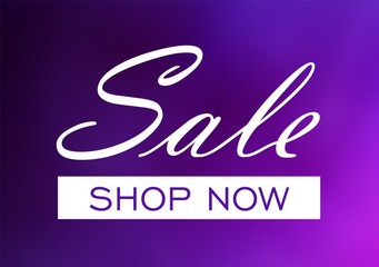 Sale Shop Now Sign Purple