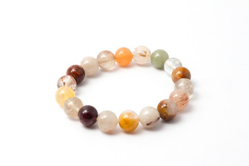 Close up of  Handmade Moonstone, Color stone, stone bead created bracelet, for longlive and lucky.