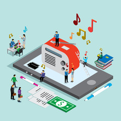 business success with isometric concept