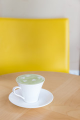 hot green tea latte