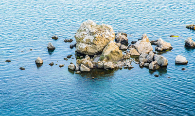 Rocks in the sea.
