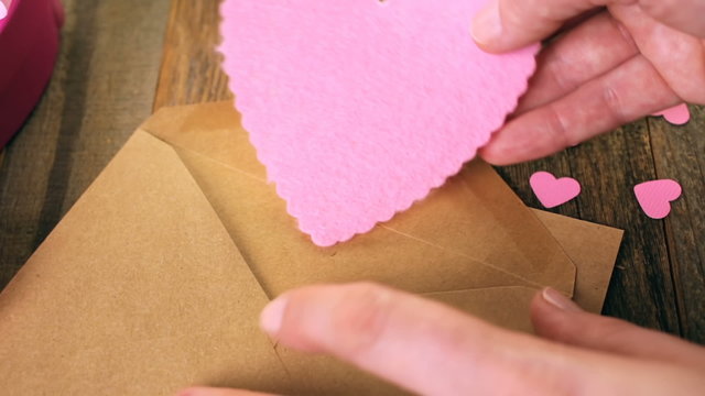 Hand crafted Valentines Day card from recycled paper