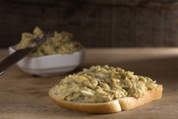 Bread with eggplant salad