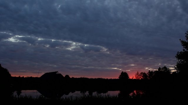 рассвет в деревне (timelapse)